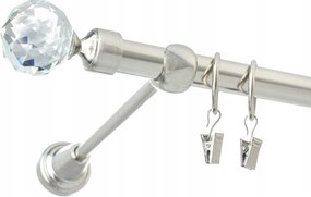 Függönykarnis Crystal Fém Szimpla 19mm 140 cm