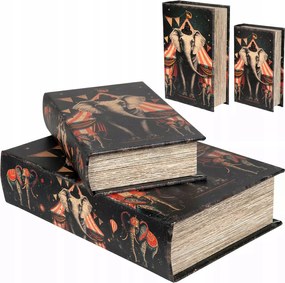 Doboz Rendező Könyv utánzat hamis 2 db elefánt ékszer ajándék