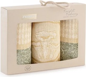 Konyhai törlőkendő szett ajándék dobozban 3 db-os sárga