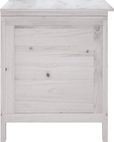 vidaXL fehér tömör fenyőfa kerti tárolóláda 50x49x56,5 cm