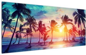 Kép - trópusi naplemente (120x50 cm)