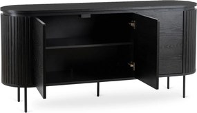 Komód 160 cm méretben, háromajtós kivitelben, fekete színben BECK