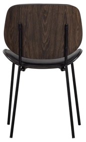 Fekete bőrutánzat étkezőszék szett 2 db-os Close In – WOOOD