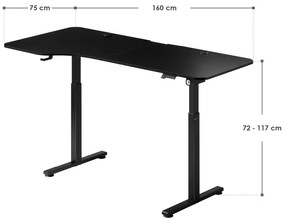 Juskys Irodai asztal 160x75cm - fekete