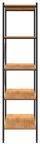 5 szintes polcrendszer fekete és tölgy 80x40x163 cm