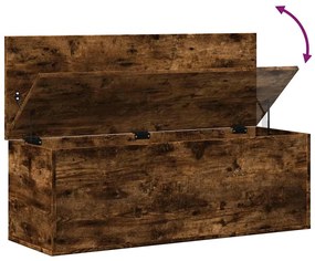 füstös tölgy színű szerelt fa tárolóláda 102 x 35 x 35 cm