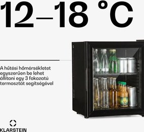 Klarstein Brooklyn 24, mini hűtőszekrény, üvegajtó, LED világítás, polcok