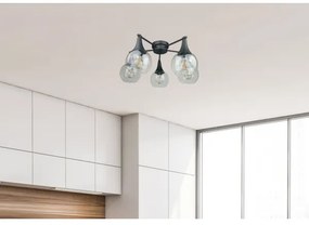 Felületre szerelhető csillár  STAR 5xE27/60W/230V fekete/átlátszó