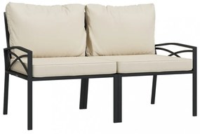 6 részes acél kerti ülőgarnitúra homokszínű párnákkal