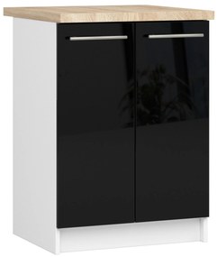Alsó konyhaszekrény Ozara S60 2D (fehér + fényes fekete). Akció -15%. 1071111