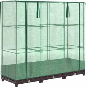 vidaXL rattan megjelenésű magaságyás melegháztakaróval 120x40x123 cm