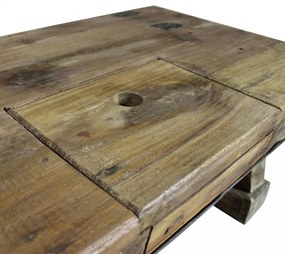 vegyes újrahasznosított fa dohányzóasztal 90 x 50 x 35 cm