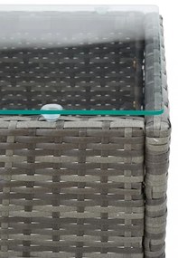 szürke polyrattan dohányzóasztal 60 x 40 x 36 cm