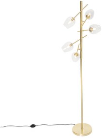 Klasszikus állólámpa arany üveggel 5-lámpás - Elien