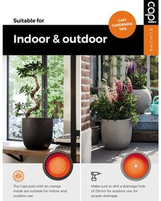 Capi Nature Rib KOFI903 elefántcsontszínű növénytartó 40 x 40 cm