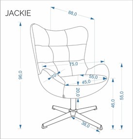 Jackie 360 fokban forgatható fotel szürke