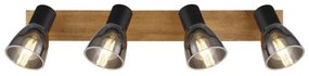 Globo 54307-4W - CLAUDE 4xE14/40W fekete/fa spotlámpa 230V