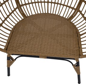 Rattan fotel, természetes/fekete/bézs, KARMEN