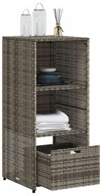szürke polyrattan kerti tárolószekrény 50 x 55 x 115 cm