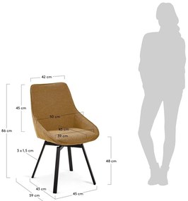 Haston mustársárga forgószék - Kave Home