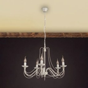 Orion LU 1531/5 - Csillár láncon VELA 5xE14/40W/230V átm. 60 cm fehér/arany/patinás