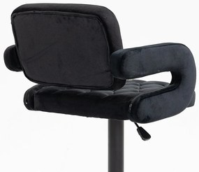 HR8403KW Fekete modern velúr szék fekete lábbal
