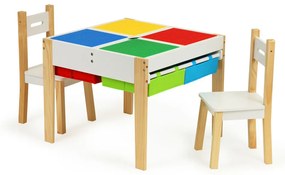 Fa gyermekbútor készlet asztallal 2 székkel