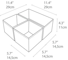 Drawer 3 db-os szürke rendszerező szett - Bigso Box of Sweden