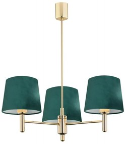 Argon 6192 - Csillár rúdon PONTE 3xE27/15W/230V zöld/sárgaréz