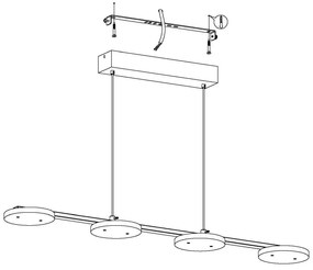 Eglo Cartama 94245 függeszték, 4x4,5W LED