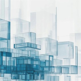 Fali tapéta Panorámával Átlátszó kockák 250x250