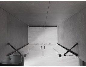 Mexen Velar Duo, tolózuhanyajtó nyitáshoz 160 cm, 8 mm átlátszó üveg, polírozott grafit, 871-160-000-02-95