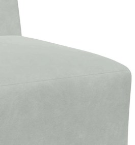 világosszürke bársony kanapéfotel 55 cm