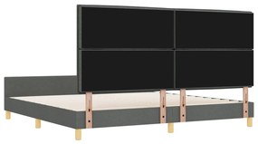 Sötétszürke Szövet Ágykeret 200x200 cm
