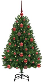 Mű karácsonyfa 150 LED-del állvánnyal Zöld 120 cm PVC és fém