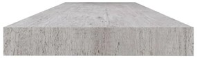 2 db betonszürke MDF lebegő fali polc 120 x 23,5 x 3,8 cm