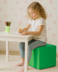 EMI kicsi kocka alakú zöld műbőr babzsákfotel