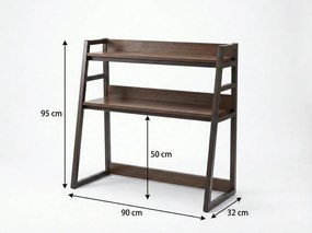 Asztali polc VERTEX 90x95 cm, fekete / dió dekoráció