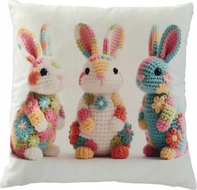 Húsvéti tavaszi párnahuzat 42x42 480 három nyuszi