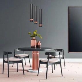 LED Csillár zsinóron TUBA 3xGU10/4,8W/230V fekete/réz