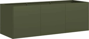 vidaXL növénytartó olívazöld 120x40x40 cm hidegen hengerelt acél