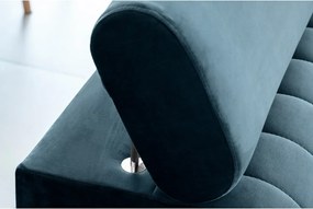 Kék bársony kinyitható kanapé 261 cm Laurence – ELTAP