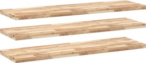 vidaXL 3 db kezeletlen tömör akácfa függőpolc 120 x 40 x 4 cm