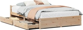 vidaXL tömör fenyőfa ágy matrac nélkül 140 x 190 cm