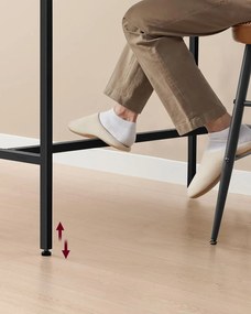 Bárasztal, magas konzolasztal töltőállomással és szövet fiókkal, fekete