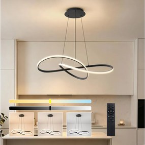 Brilagi - LED dimmelhető kábeles csillár INFINITY LED/80W/230V 80x80 cm fekete + távirányító