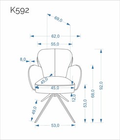 K-592 360 fokban forgatható étkezőszék sötétbézs/kasmír