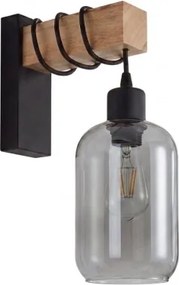 Brilagi - WOOD GLASS fali lámpa 1xE27/60W/230V fenyő/fekete/füstszürke