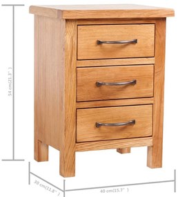 2 db tömör tölgyfa éjjeliszekrény 40 x 30 x 54 cm