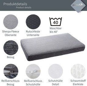 Kutyafekhely S 79 x 60 x 10 cm világosszürke